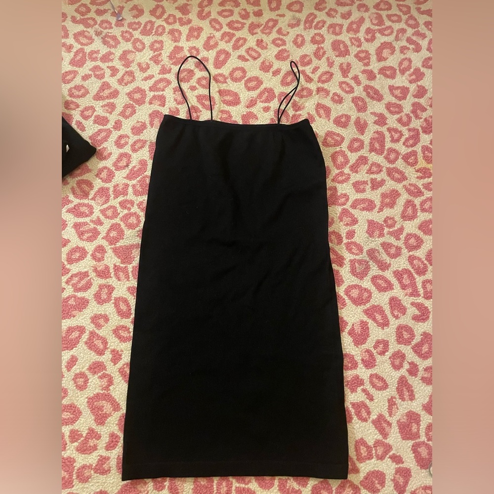 tight black mini dress